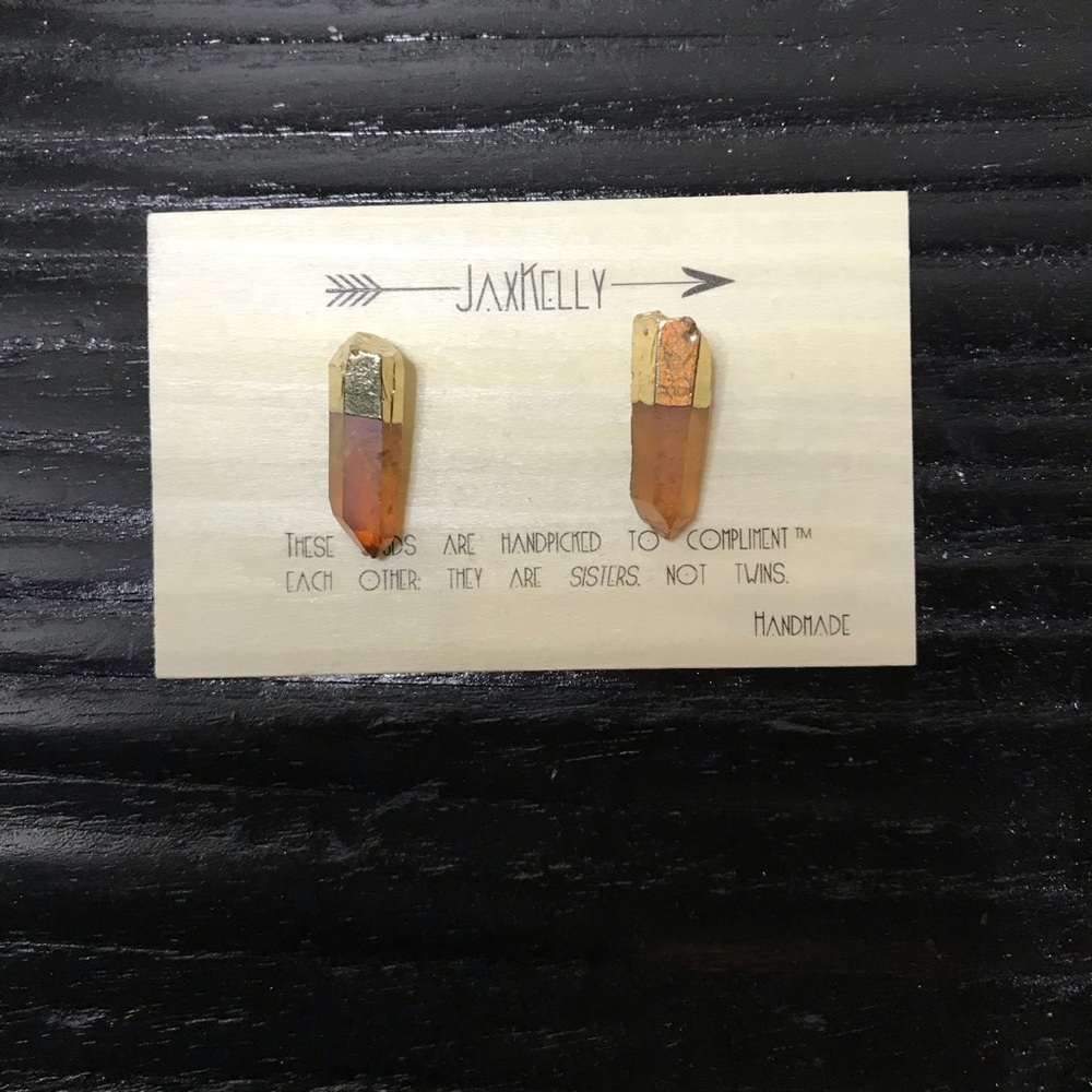 Natural Crystal Earrings w/ Sterling Posts